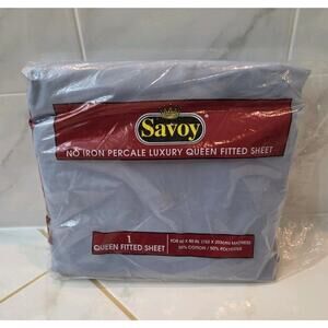Vtg Savoy No Iron Percale Luxury Queen Fitted Sheet